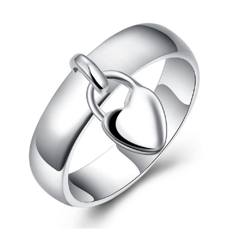 Amazon.com: LRGKMCWTOB Sterling Silver Dangle Heart Open Statement
